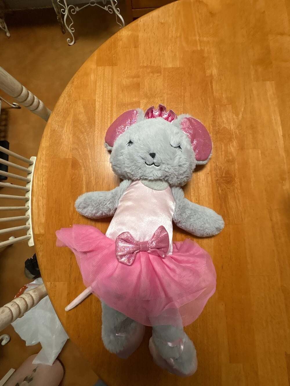 Animal Adventure Ballerina Grey Mouse Plush in Pink Tutu